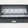 Watch Dislpay Box Organizer, Pu Leather with Glass Top