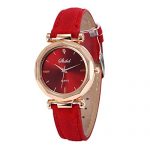 Ladies Watch Leather Band Decent Casual Geneva Waterproof