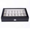 24 Slot Elegant Portable Black Watch Box Case Organizer