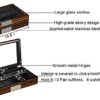 Lifomenz Co Watch Jewelry Box for Men 6 Slot Watch Box