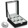 Leather Case Watch Box Wooden Storage Organizer
