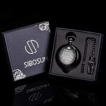 Pocket Watch for Men Engraved Black