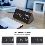 Digital Alarm Clock with Wooden Electronic LED