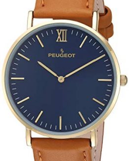 Peugeot Men's Ultra Slim Watch, 14Kt Gold Plated