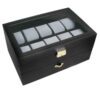 Ikee Design Deluxe Black Watch Display Box with Key Lock