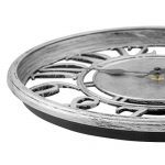 Silver Contour Wall Clock 12 inch Silent Non-Ticking Round Quartz