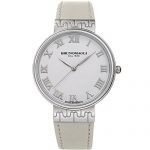 Bruno Magli White Italian Leather Strap Watch