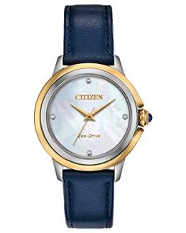 Blue  Citizen Quartz Watch with Leather Strap