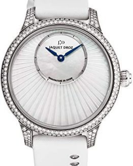 Jaquet Droz Sapphire Crystal and White Satin Leather Strap - Fixed Bezel Set