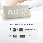 Digital Wooden Alarm Clock 3 Level Brightness & Temperature