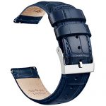 Ritche Navy Blue Leather 20mm Watch Band Alligator Watch