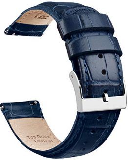 Ritche Navy Blue Leather 20mm Watch Band Alligator Watch