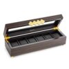 Glenor Co Wooden Watch Box Case with Gold Buckle Legs