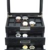 Ebony Wood Watch Box Display Case