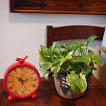 Table Clock Konigswerk Table Clocks, Retro Tabletop 8 Inches Metal Desk Battery Operated with Bird