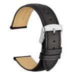 WOCCI 18mm Watch Band - Vintage Leather Watch Strap Black