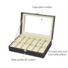 HOSEN Watch Organizer Large 12 Slot Watch Display Box