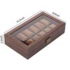 Readaeer 10 Slot PU Leather Watch Box Organizer