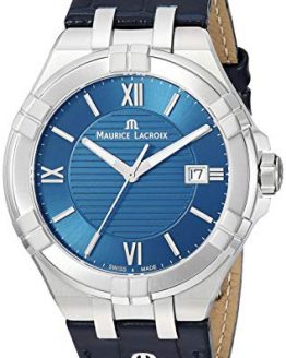 Maurice Lacroix Blue Watch with Leather Strap