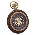 Pocket Watch Case Skeleton Mechanical SIBOSUN Men Bronze Chain