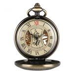 Vintage Bronze Wooden Mechanical Pocket Watch
