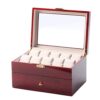 Nisorpa Wood Watch Box 20 Slots Glass Top Mens