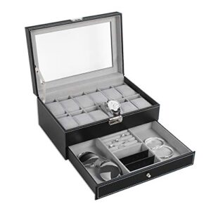 Leather Watch Case Organizer Jewelry Display