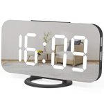WulaWindy Digital Alarm Clock, Large Mirrored LED Display