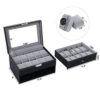 BEWISHOME Watch Box Organizer 20 Men Display Storage Case