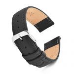 Black Calf Skin Leather Watch Band 18mm