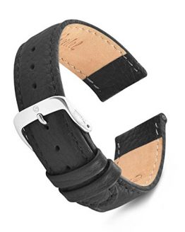 Black Calf Skin Leather Watch Band 18mm