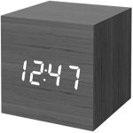 Bedroom Wood LED Cube Desk Alarm Clock