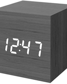 Bedroom Wood LED Cube Desk Alarm Clock