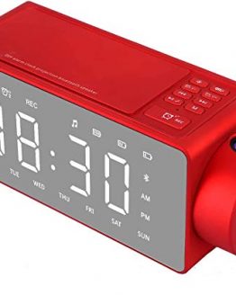 Htterino Projection Alarm Clock Bluetooth Speaker