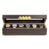 Glenor Co Wooden Watch Box Case with Gold Buckle Legs