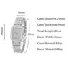Silver Square Dial Diamond Wrist Watch