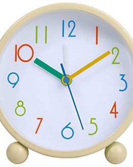 Colorful Kids Analog Alarm Clock,4 inch Simple Stylish