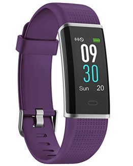 Purple Fitness Tracker with Heart Rate Monitor