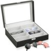 Watch Storage Box Lockable Case Black
