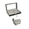 Leather 6 Watch Box Jewelry Case and 3 Piece Eyeglasses Storage - Elegant Display and Protection for Your Watches and Glasses