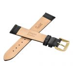 Genuine Leather Watch Band 18mm L Black Calf Skin Replacement Strap