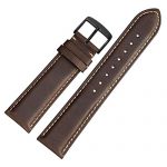 WOCCI 20mm Watch Bands - Dark Brown Vintage Leather
