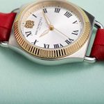 Bruno Magli Two-Tone Red Italian Leather Dial Strap Watch