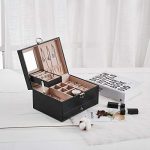 2-Layer Jewelry Organizer with Mirror - Stylish and Secure Jewelry Storage for Women