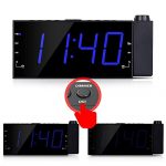 Projection Alarm Clock, FM Radio Ceiling Wall Clock