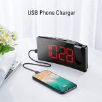 Projection Alarm Clock with USB Phone Charger - Easy-to-Use Digital Clock for Bedrooms