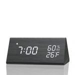 Digital Alarm Clock with Wooden Electronic LED