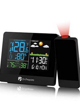 Projection Alarm Clock Projector on Ceiling with Indoor/Outdoor Temperature Display