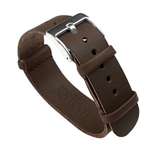 Leather NATO Style Watch Straps 22mm Saddle Brown