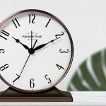 PresenTime Co Lewis Mantel Alarm Clock - A Silent Bronze Companion for Restful Nights